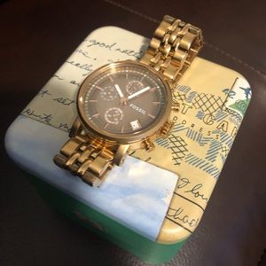 Fossil Rose Gold Watch w/ Brown Face